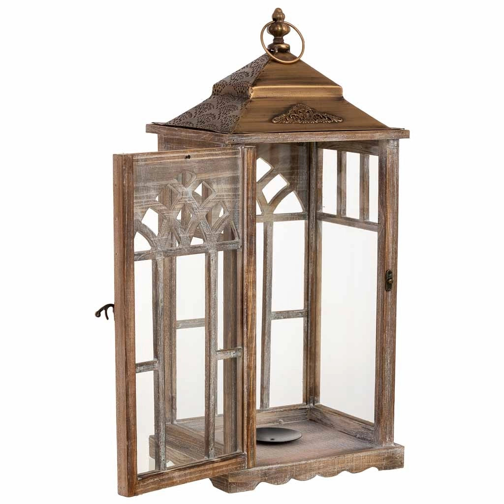 Lanterna in legno 26x21x58h cm