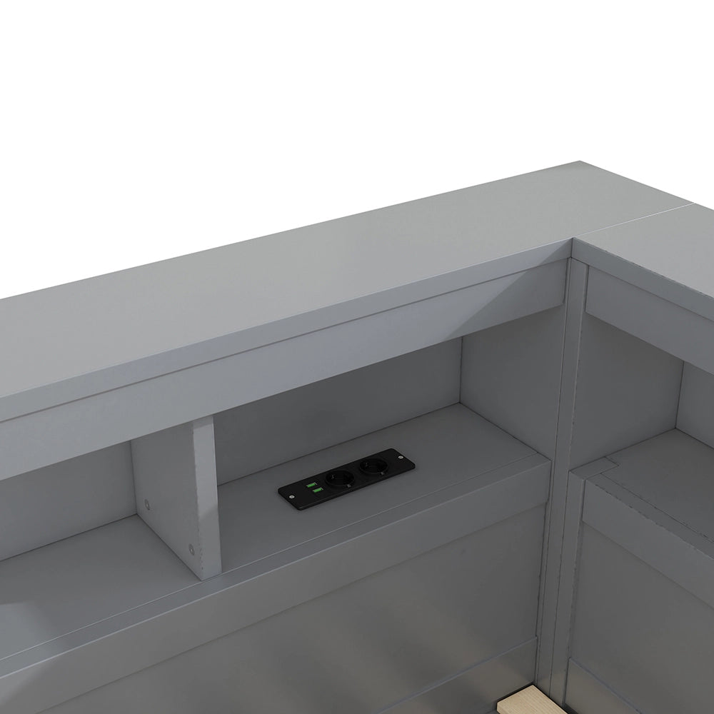 Daybed - Xylo - 90x200 cm USB balaustra grigio