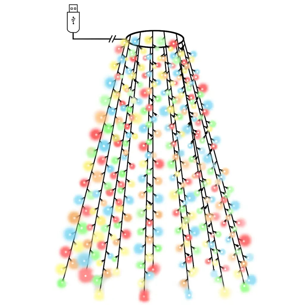 Rete di Luce per Albero di Natale 180 LED Multicolore 180 cm 328876
