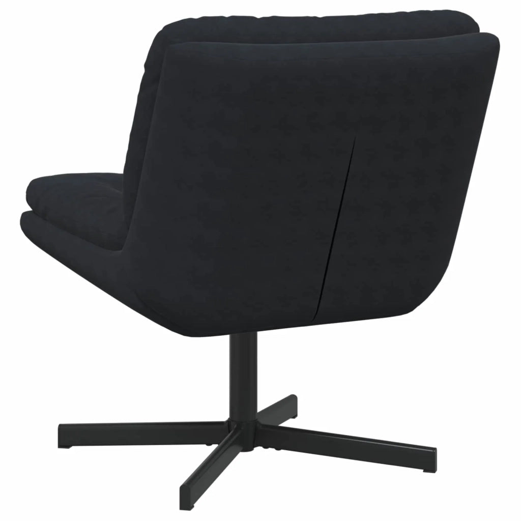 Poltrona Relax | Sedia Relax con Base Girevole Nero 63 x 75 x 76 cm Velluto