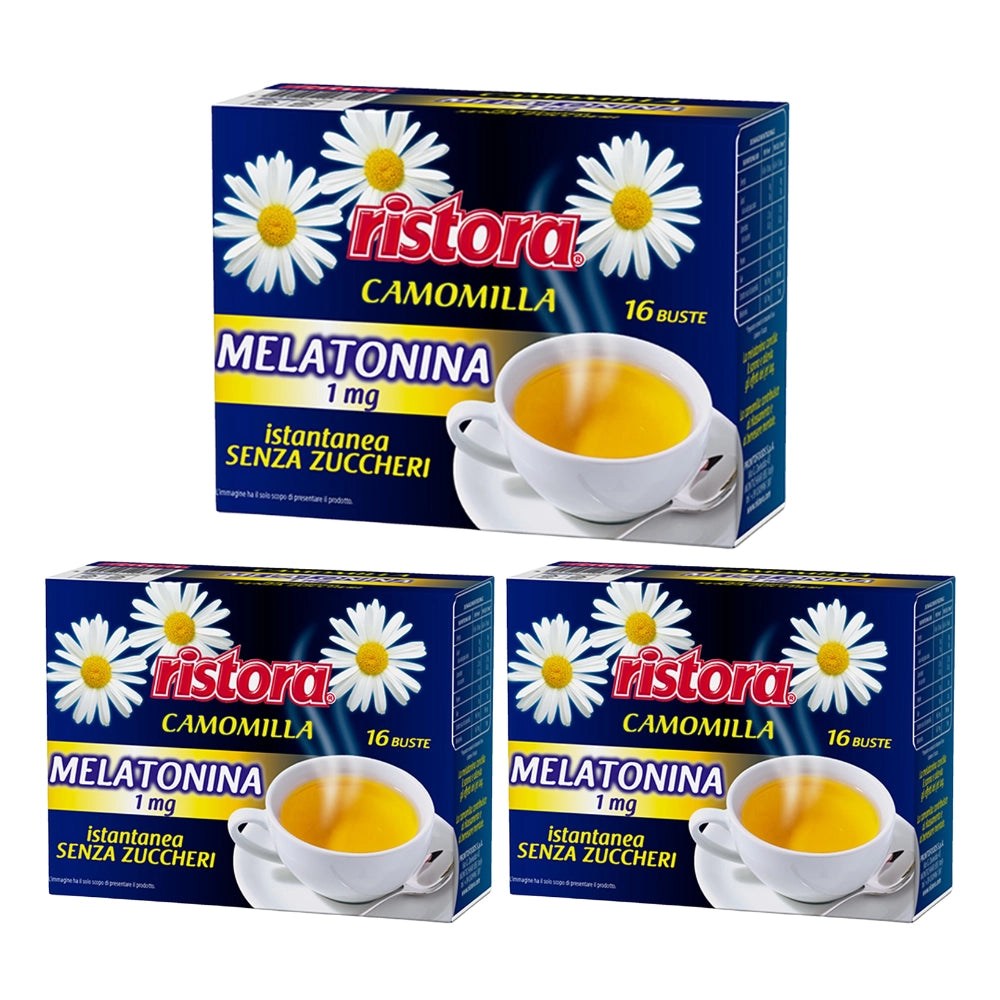 Ristora camomilla con melatonina istantanea senza zuccheri 3 pezzi da 16 bustine