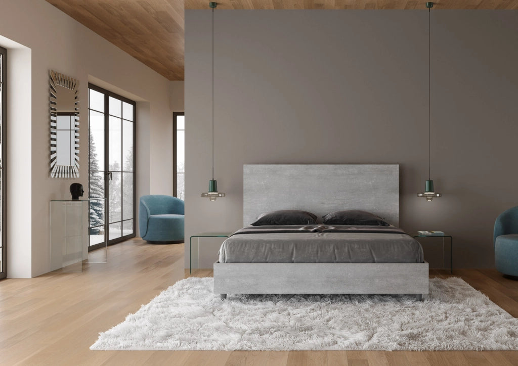 BS COM Letto matrimoniale contenitore 160x190 cemento