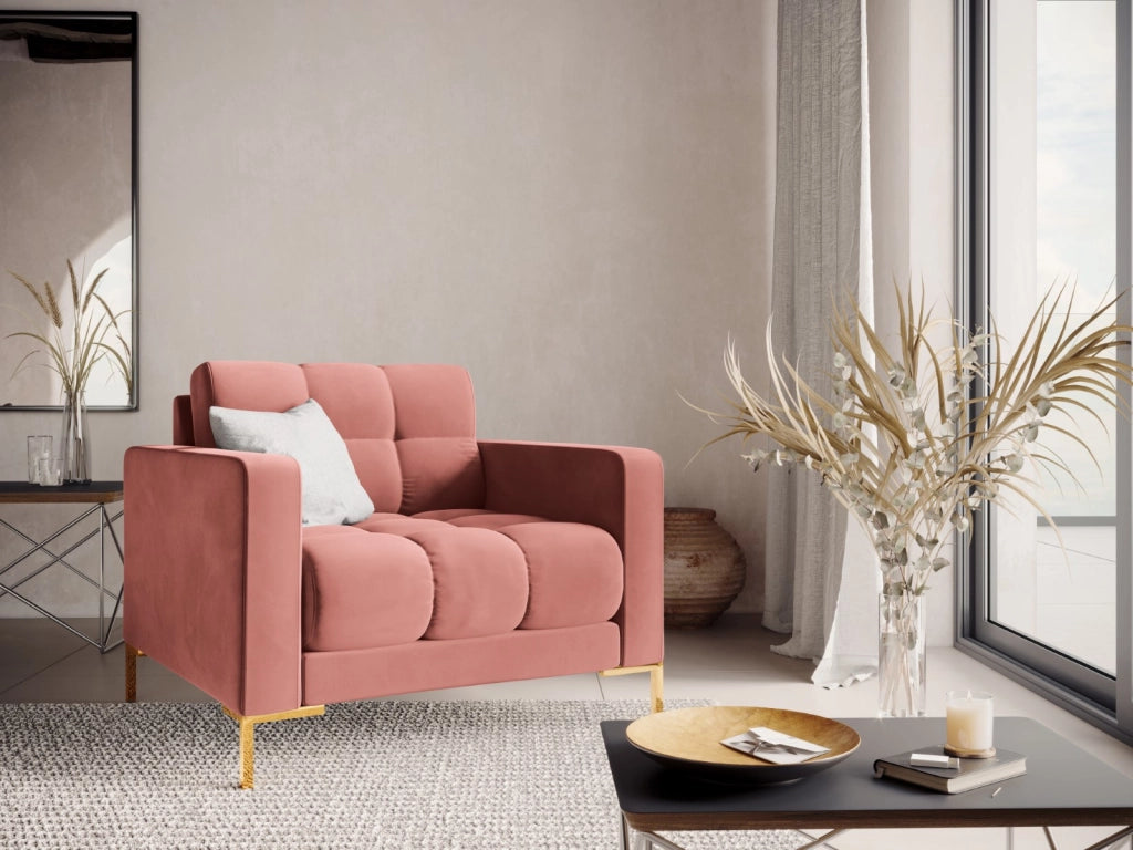 Cosmopolitan Design - Poltrona "Bali" in velluto rosa 