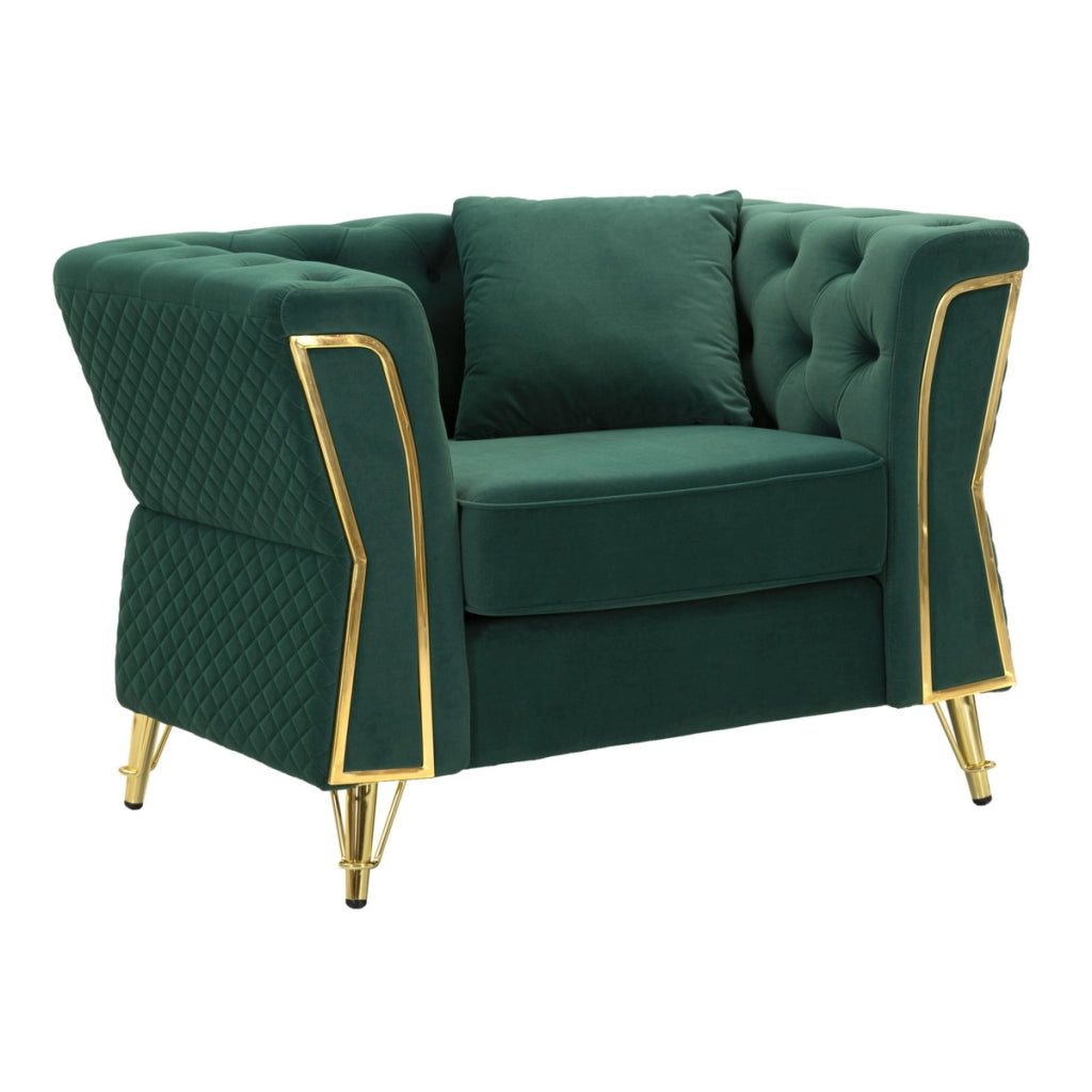 Poltrona VKH321, Verde, Legno, 104x83x76 cm
