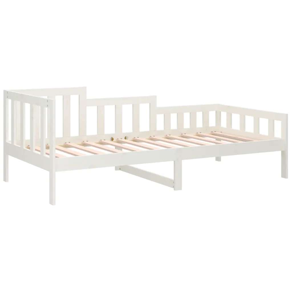 Dormeuse senza Materasso Bianca 80x200 cm Legno Massello Pino