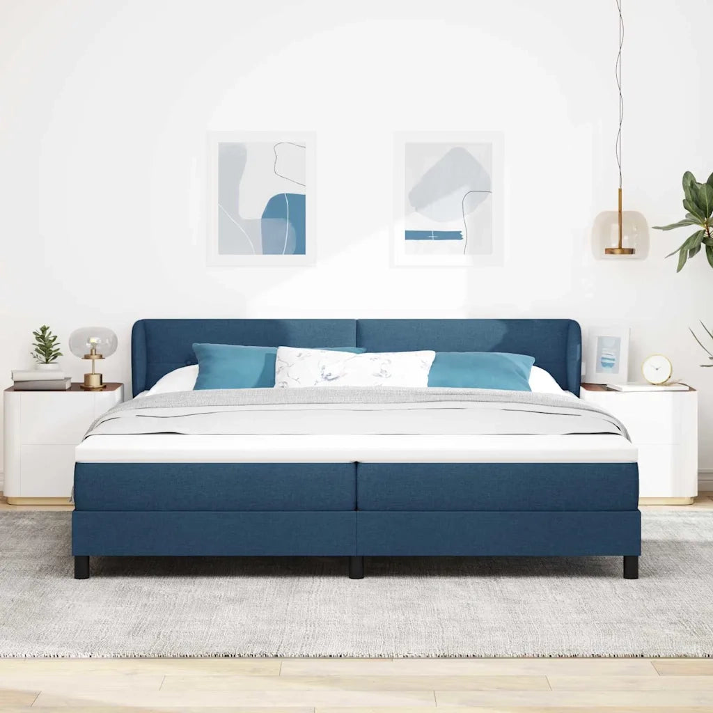 Letto a molle con materasso Blu 200 x 200 cm Tessuto 3340051