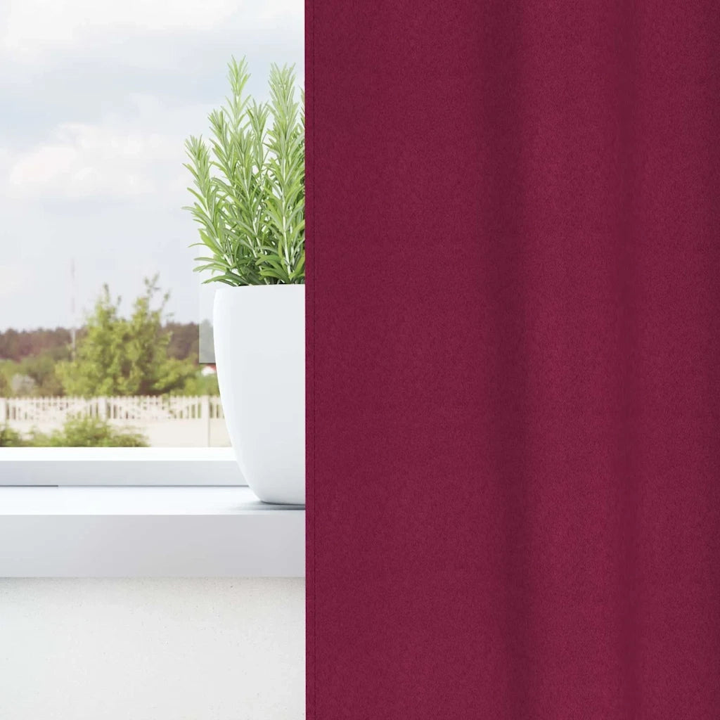 Tende Blackout con Anelli 2 pz Rosso Vino 175 x 140 cm 4107354