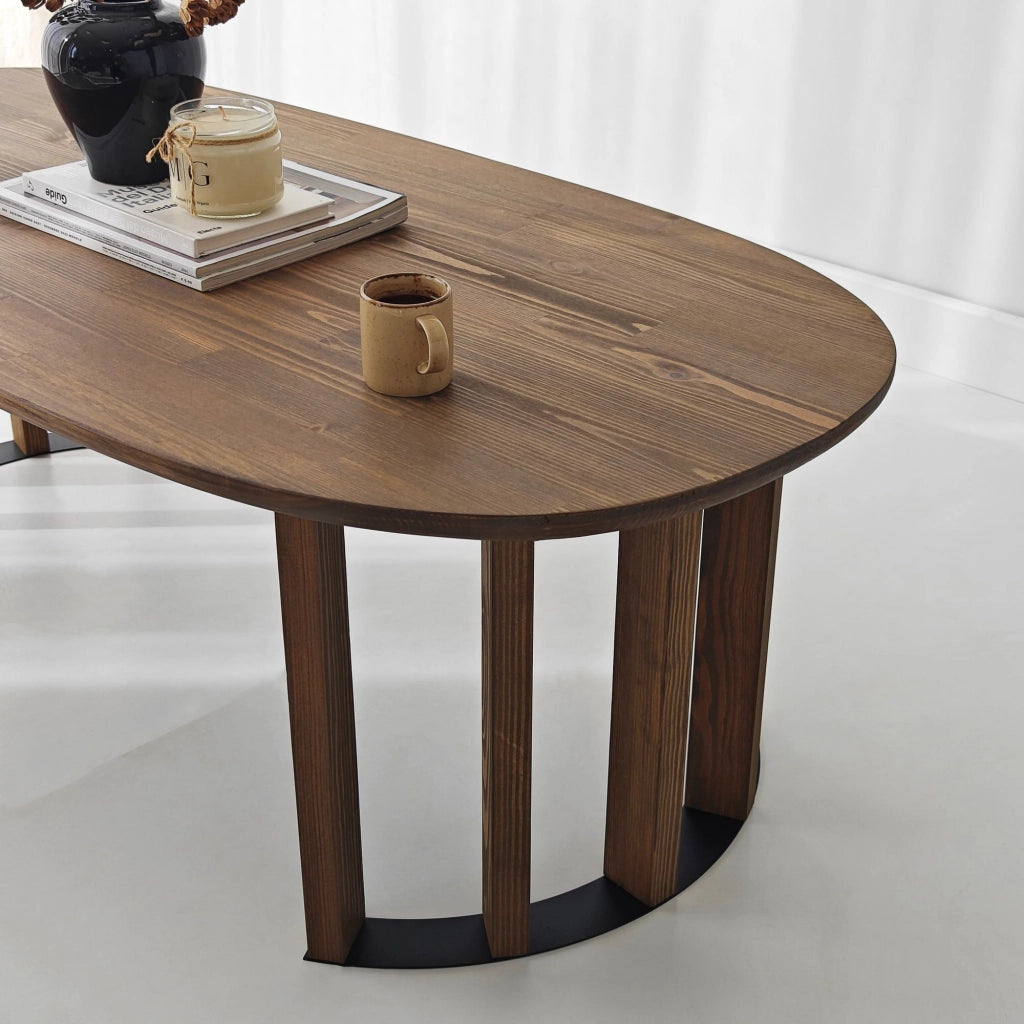 Tavolino in legno "Elysia" - 120 x 60 x 40 cm - Marrone