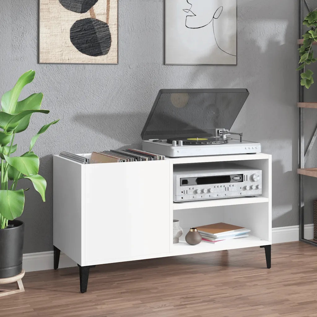 Mobile Porta Dischi Bianco 84,5x38x48 cm in Legno Multistrato CFW4537159