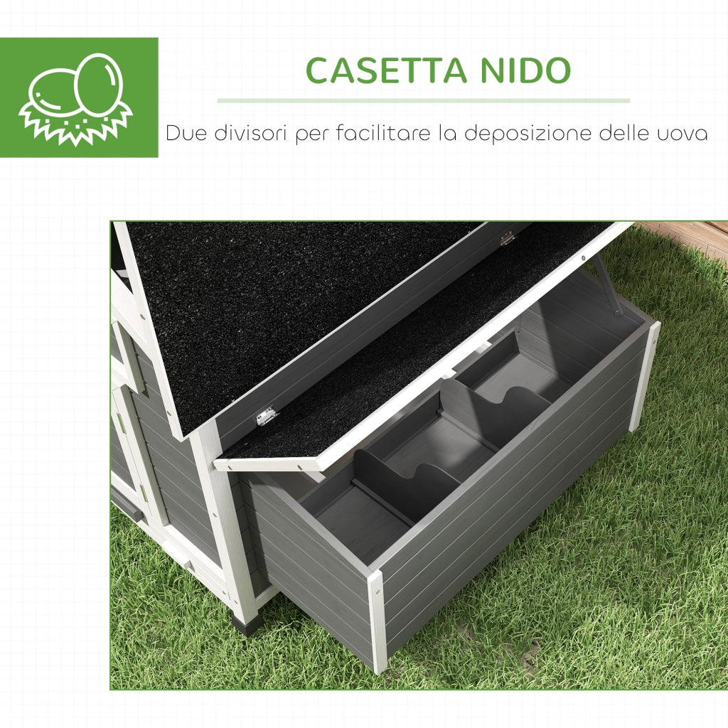 Pollaio in Legno da Giardino ¨C Minimal ¨C Grigio