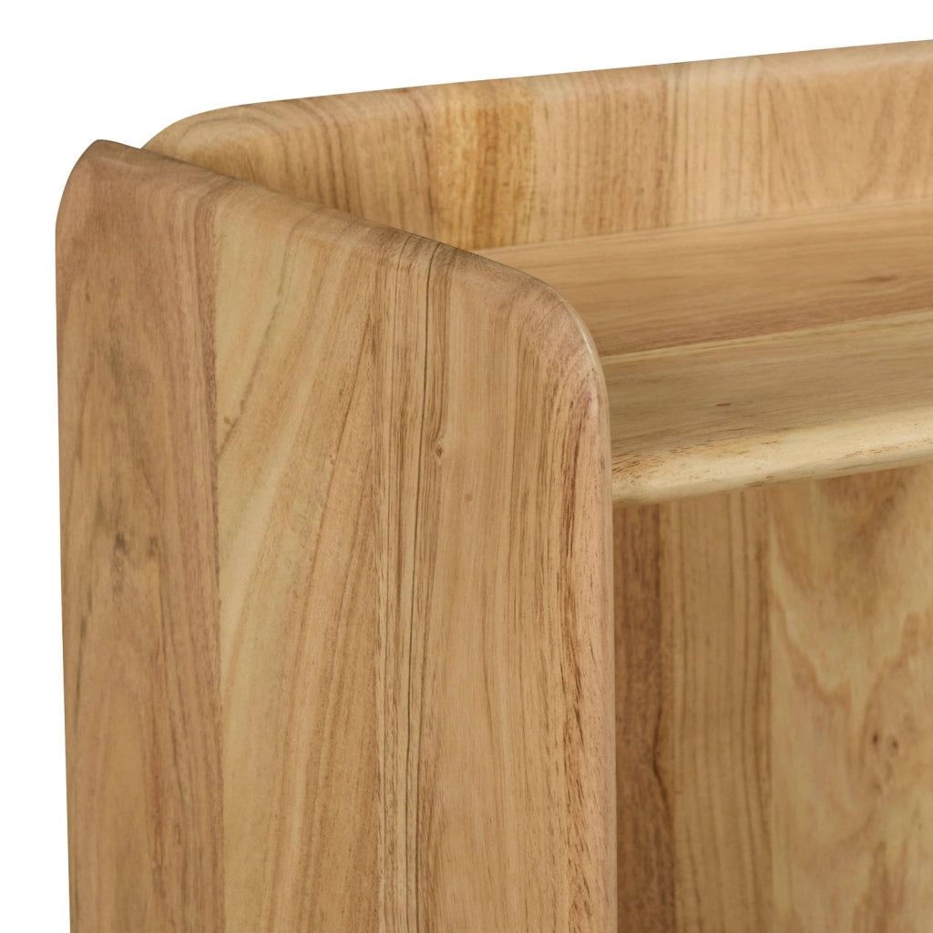 Set 2 comodini esotici in legno di acacia a 2 livelli, marrone