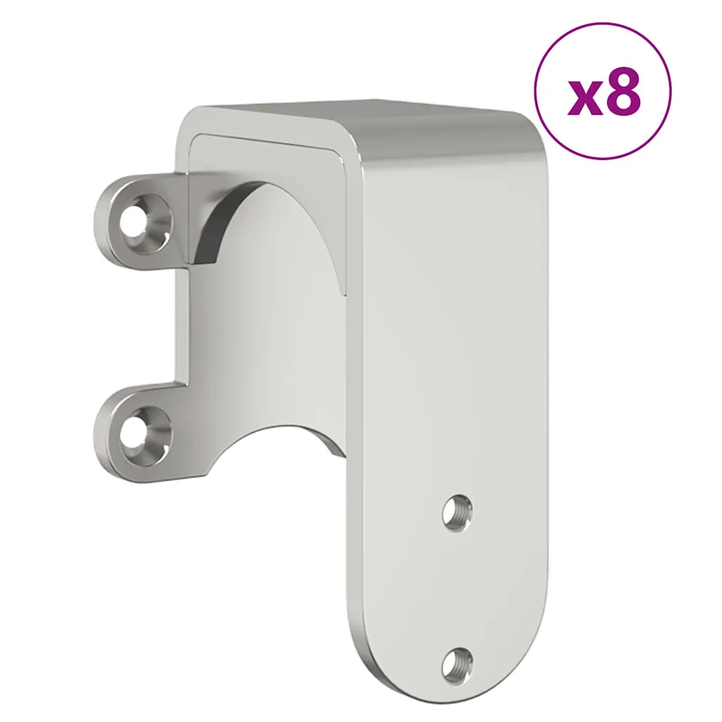 Kit Binari Porta Scorrevole 400 cm Acciaio Inossidabile Argento 3295772