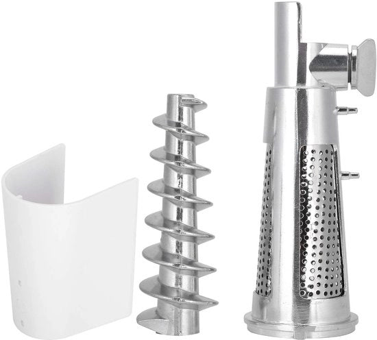 Accessori per Vleesmolen - Filtro con Cassetta - Manopola a Viti - Disco di Cambio - Lega di Alluminio - Per Centrifuga per Succo