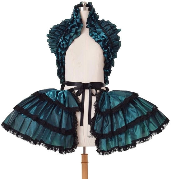 Petticoat gotico steampunk - Misura libera con ruches - Cinture regolabili - Gonna per signore - Ideale per costumi e ...