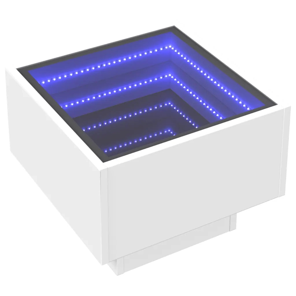 Comodino con LED Infinity Bianco 40x40x30 cm 3284063