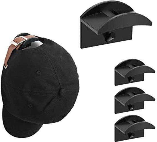 4 Spiedini Autoadesivi - Adesivo 3M - Senza Foratura - Nero - 4 Pezzi