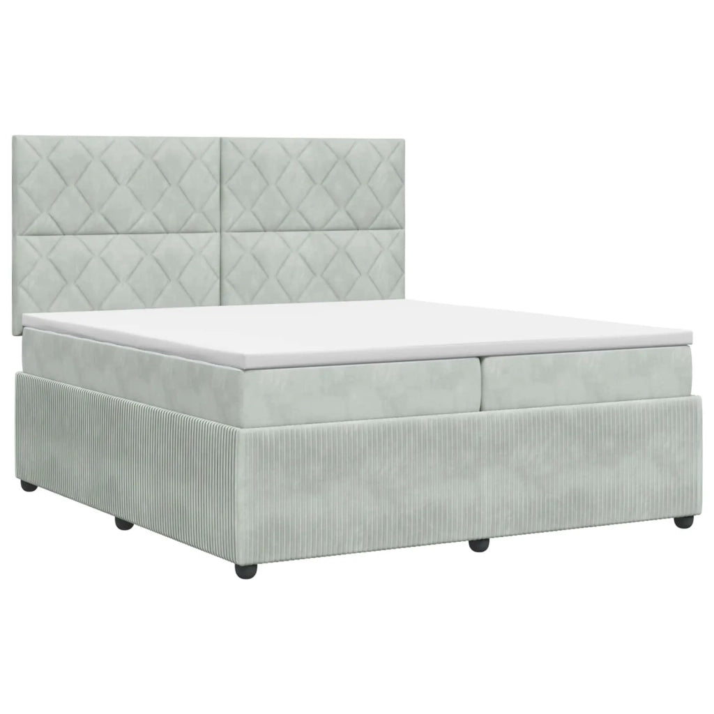 Letto box spring con materasso Grigio Chiaro 200 x 200 cm 3454679
