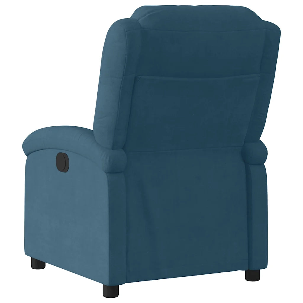 Poltrona Reclinabile Blu in Velluto 371807