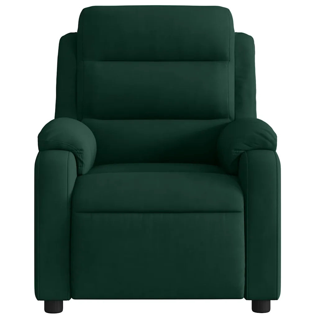 Poltrona | Sedia Relax Reclinabile Verde Scuro in Velluto