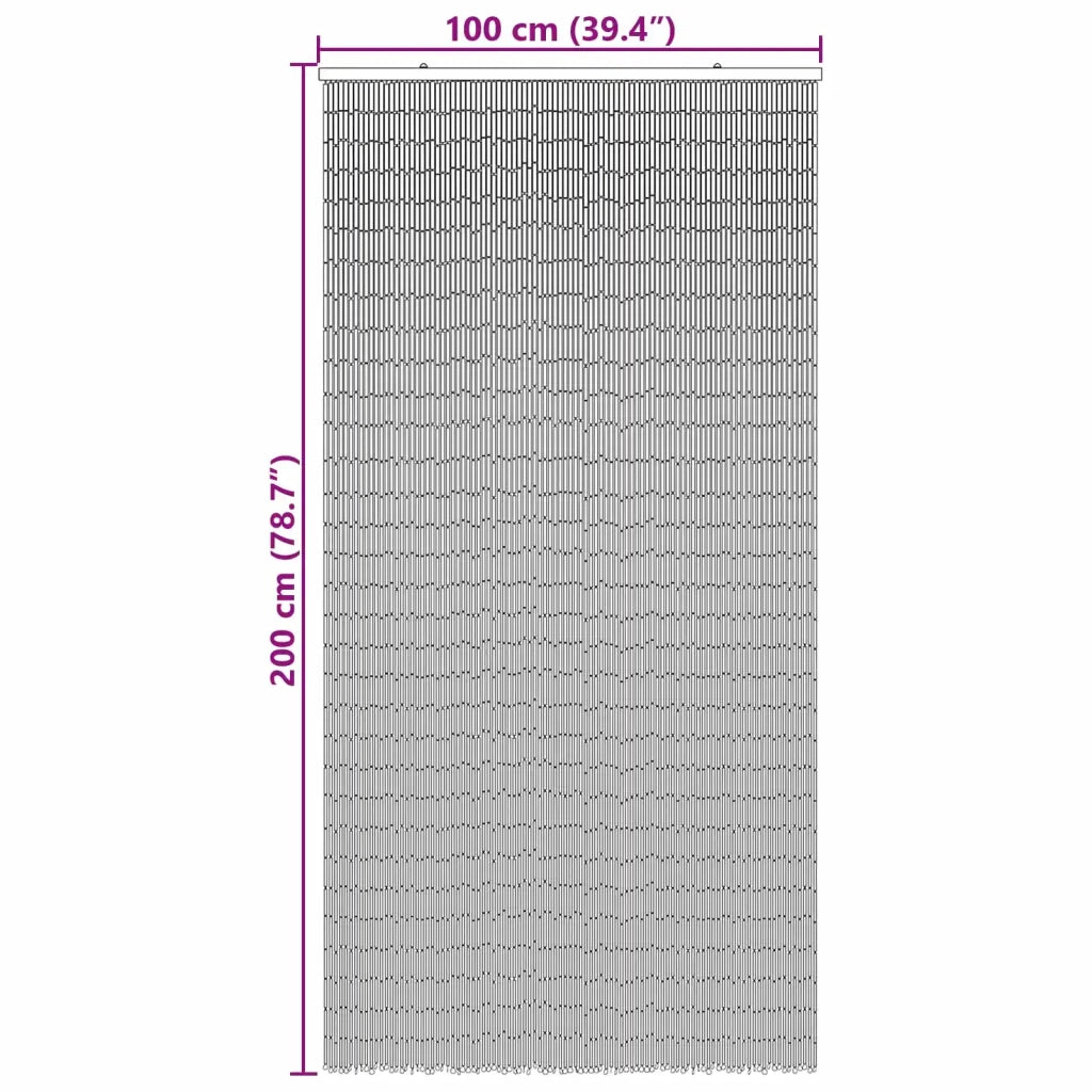 Tenda per Porta Antinsetti multicolore 200 x 100 cm Bambù 42030056