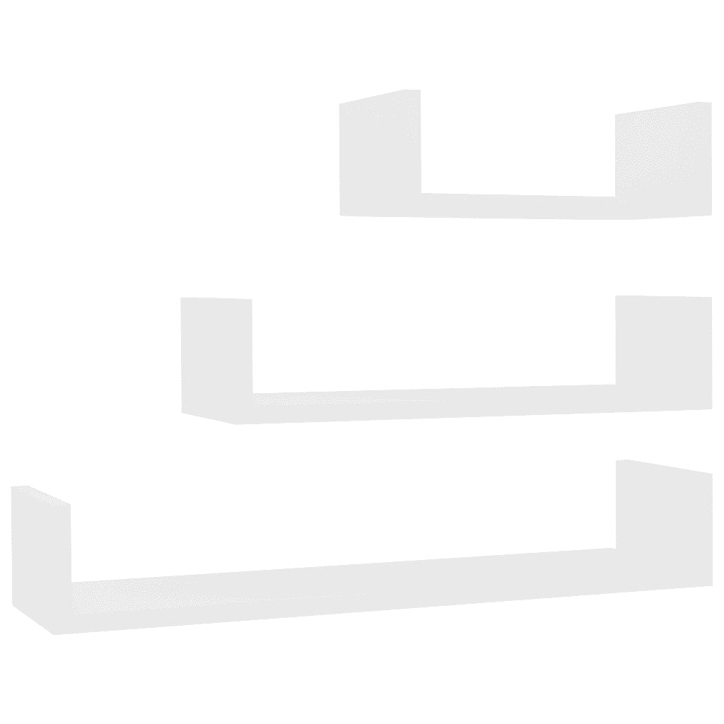 Mensole a Muro 3 pz Bianco in Legno Multistrato 800198