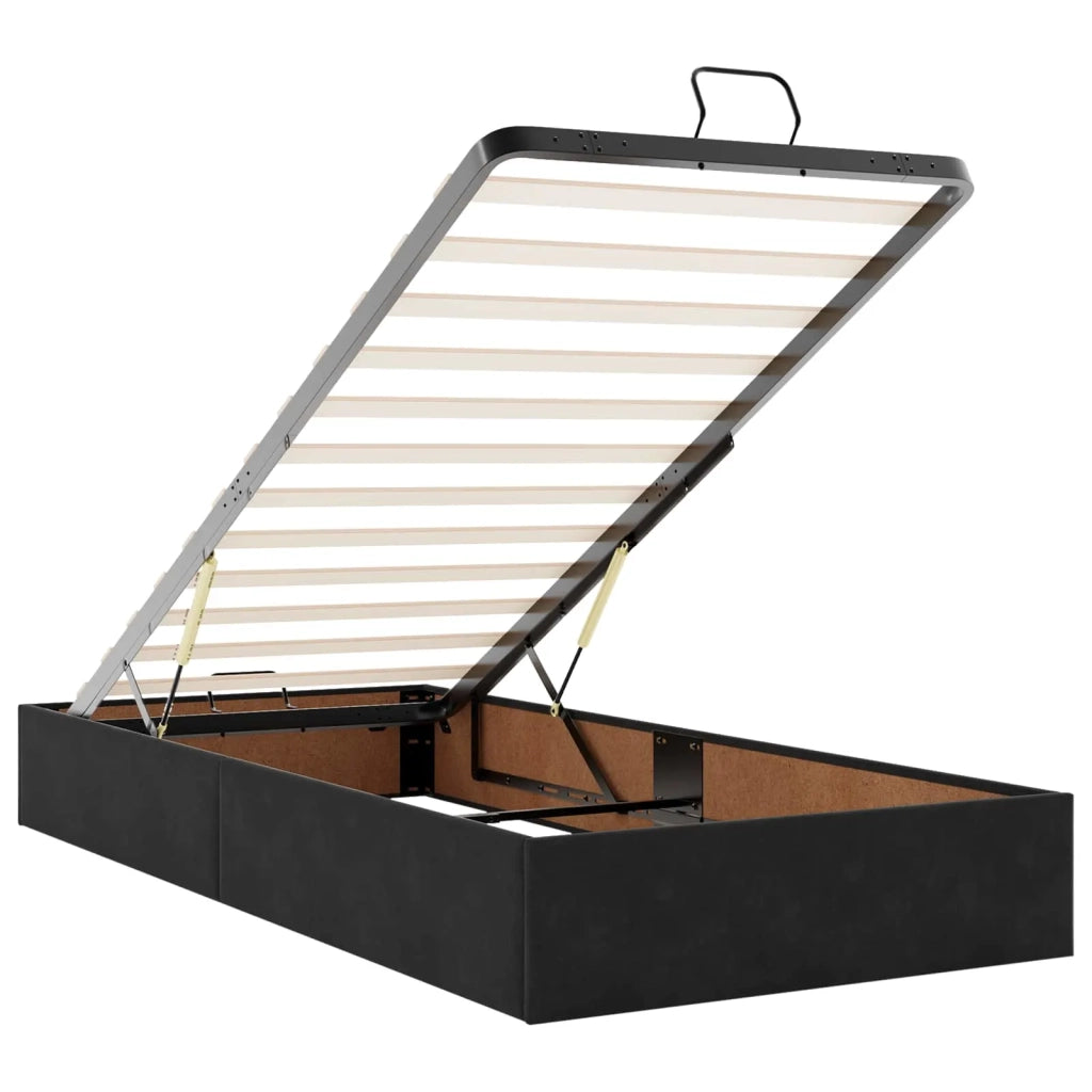 Letto ottomano con materasso Nero 90 x 190 cm Velluto 3457619