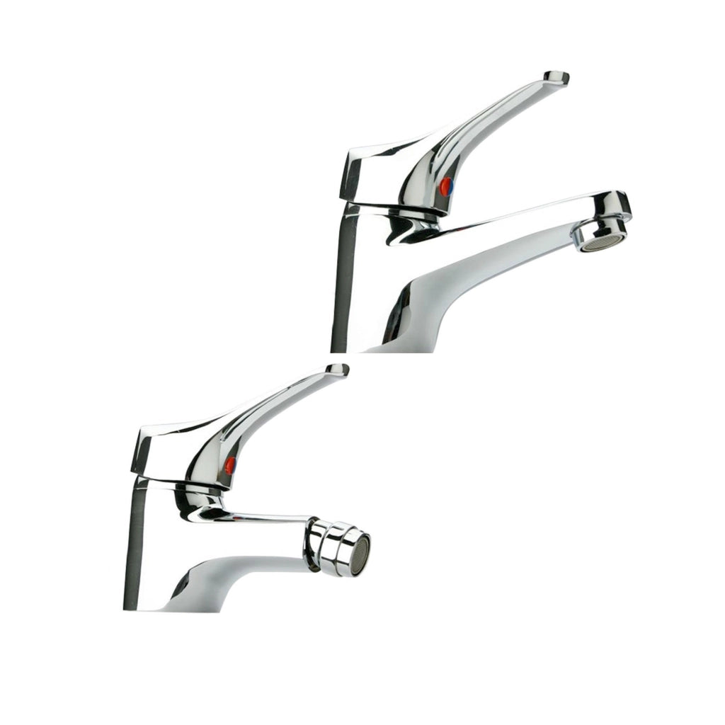 Coppia di miscelatori Paini serie Pilot Lavabo e bidet rubinetto piletta fissaggi
