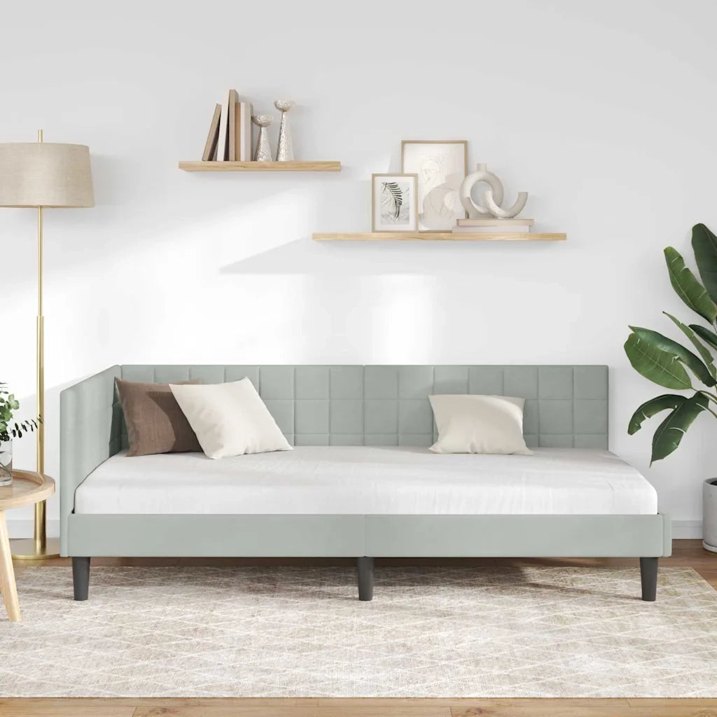 Cornice del letto ad angolo Grigio chiaro 90 cm x 200 cm 42016428