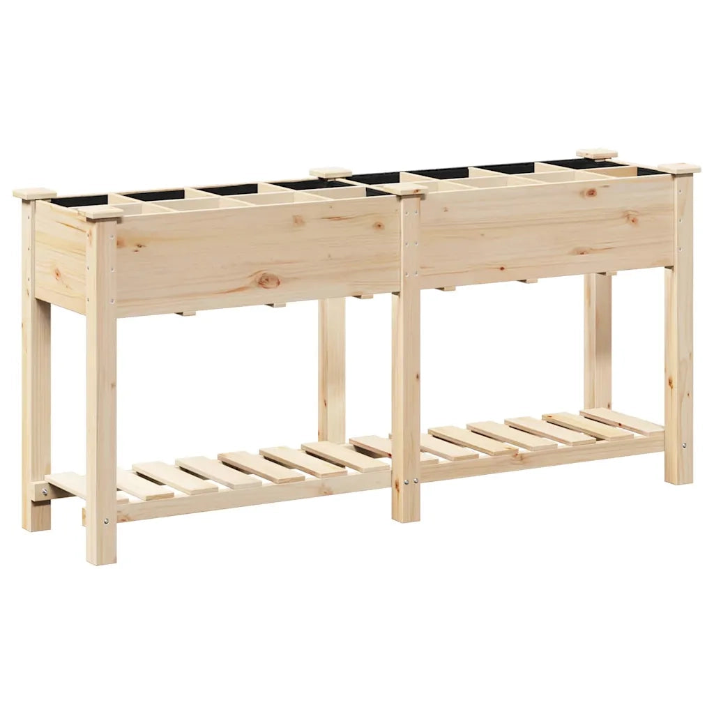 Fioriere | Cassetta per fiori | Vaso da giardino con lo scaffale Beige 161,5 x 45 x 76,5 cm