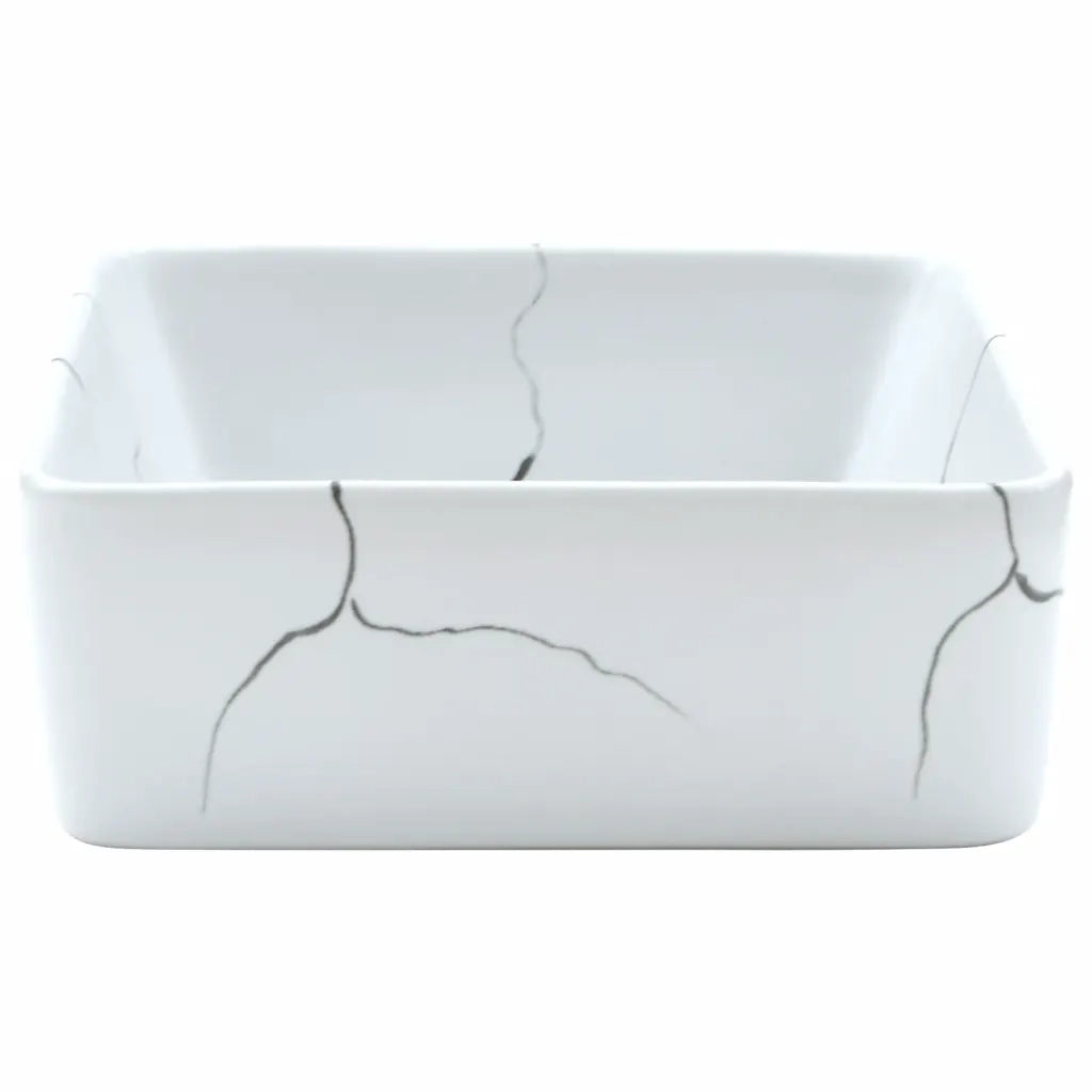 Lavabo da Appoggio-Lavandino-Lavello Bianco Rettangolare 46x35,5x13 cm Ceramica