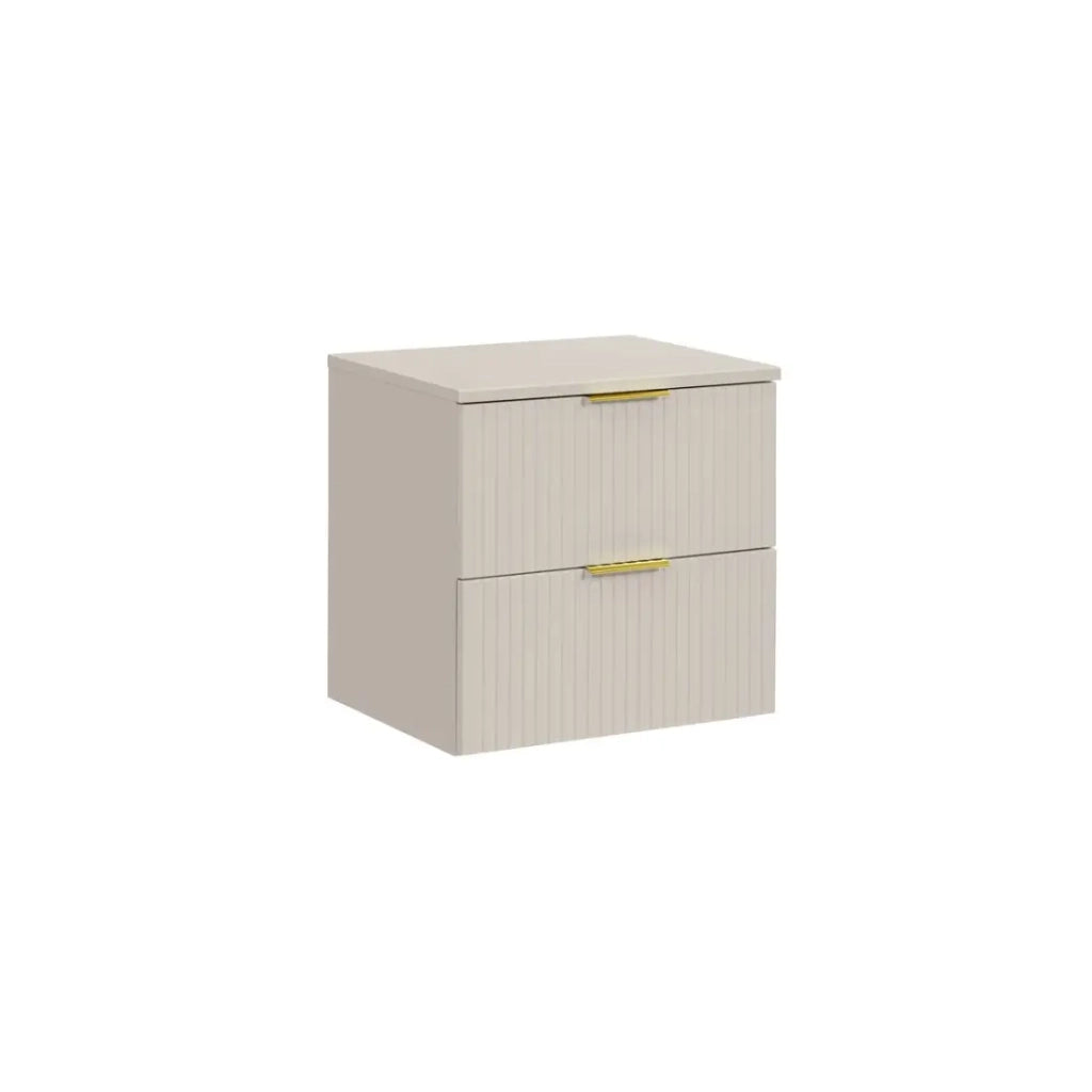 Set da bagno NOXERA 60 cm – Marrone Congo – Piano per lavabo + 2 cassetti