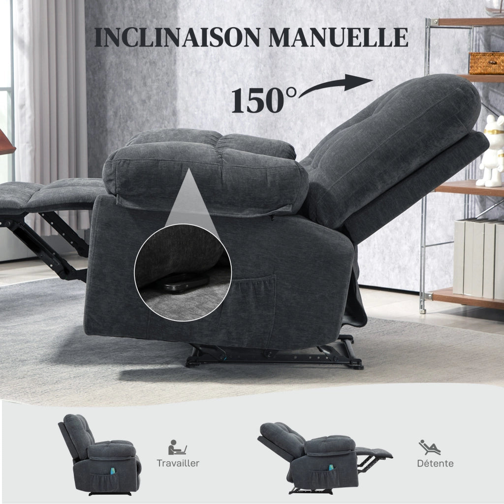 Poltrona massaggiante reclinabile ¨C Minimal ¨C Grigio