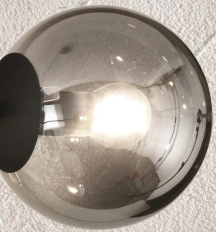 PIANTANA MONILE NERO 5 LUCI ATTACCO E14 H.170CM SFERE IN VETRO FUME'