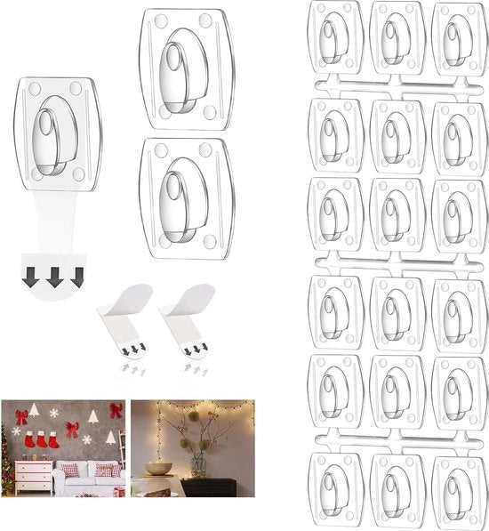 Clips per luce grandi con 18 ganci - resistente ai shock - illuminazione da esterno e interno.