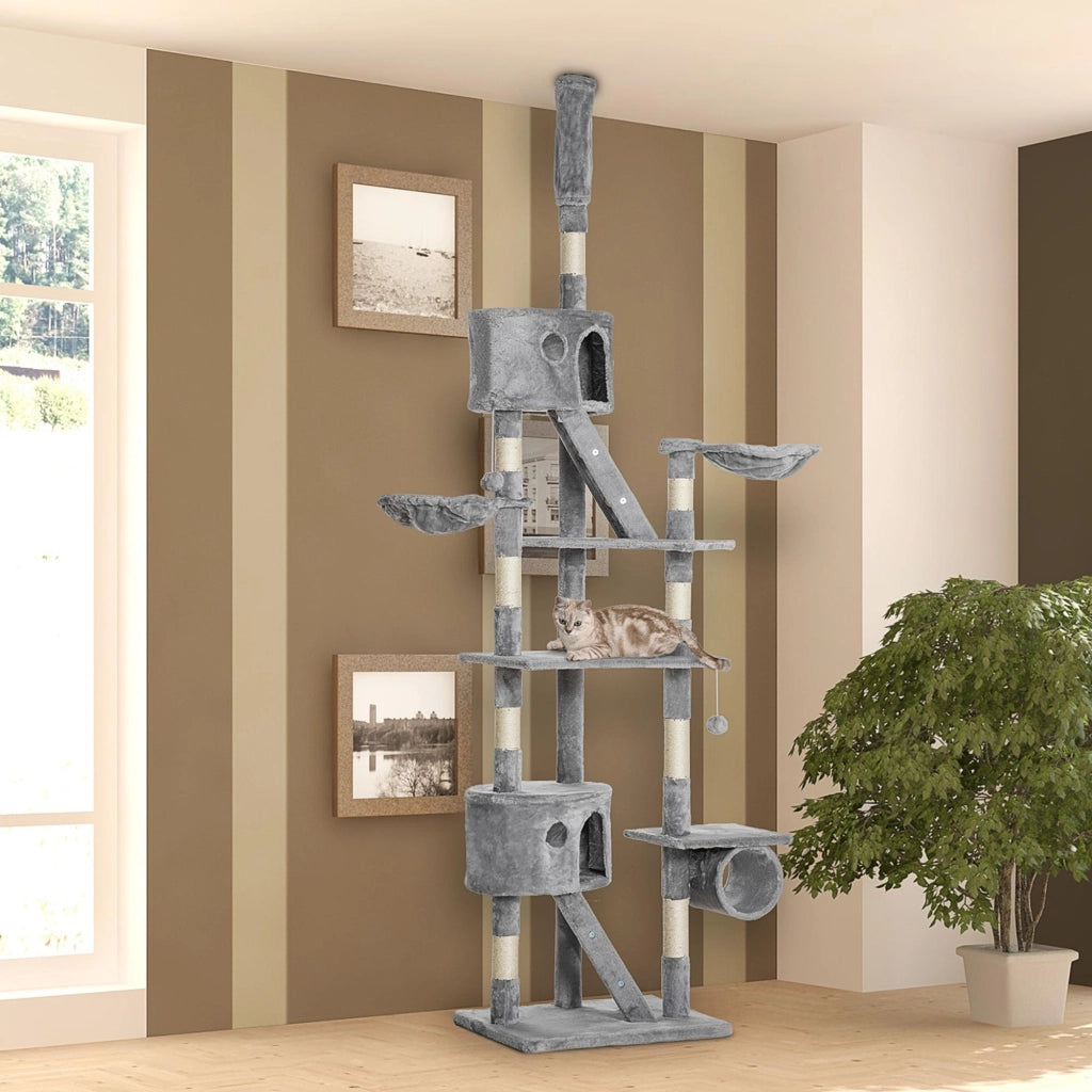 Arbre ¨¤ chat regolabile in altezza ¨C Minimal ¨C grigio chiaro 240-260 cm