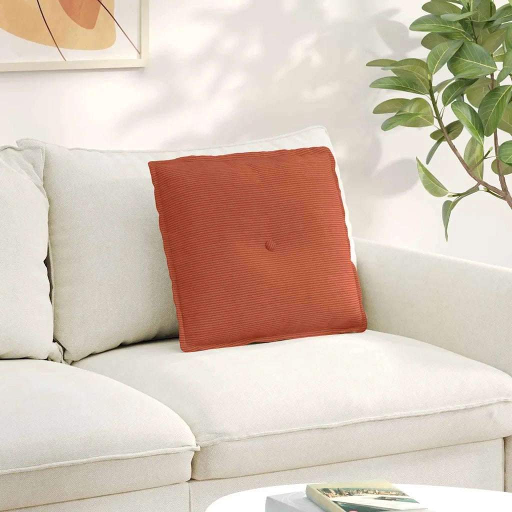 Cuscino per Schiena Rosso Arancio 50 x 45 cm Tessuto in Cords 42014657