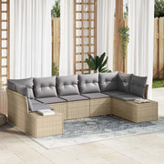 Set Divano da Giardino con cuscino 7 pcs Beige polyrattan 3347210