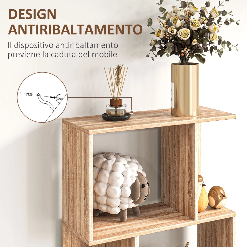 Mobile Libreria 5 Ripiani 60x24x184,5 cm in Legno