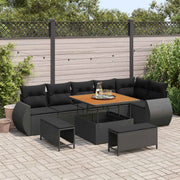 Set Divano da Giardino 9 pcs Nero Rattan in Polipropilene 3363834