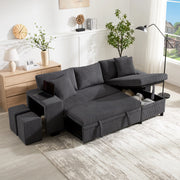 Sofa letto angolare - Zephmum - L, 3 posti - USB, braccioli, vano