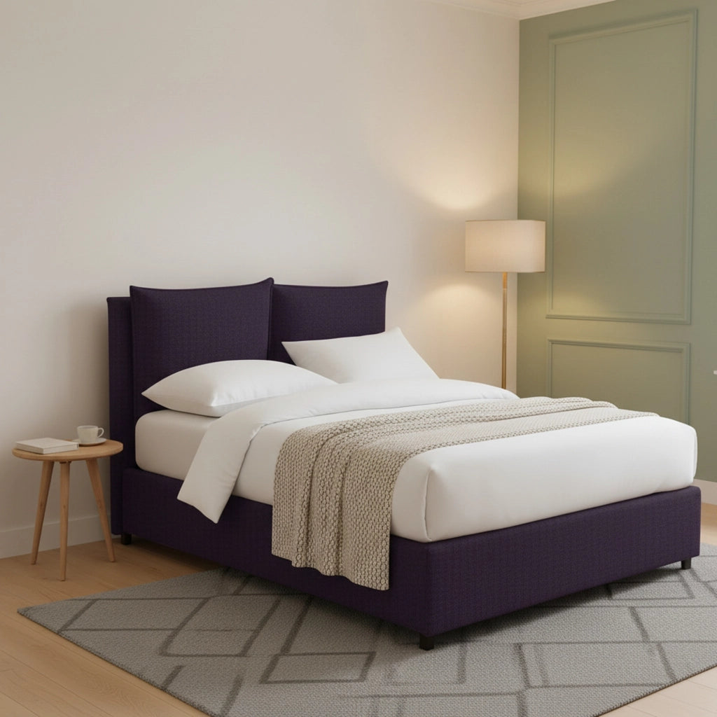 Newton, Letto Piazza e Mezza Sfoderabile Made in Italy, Viola