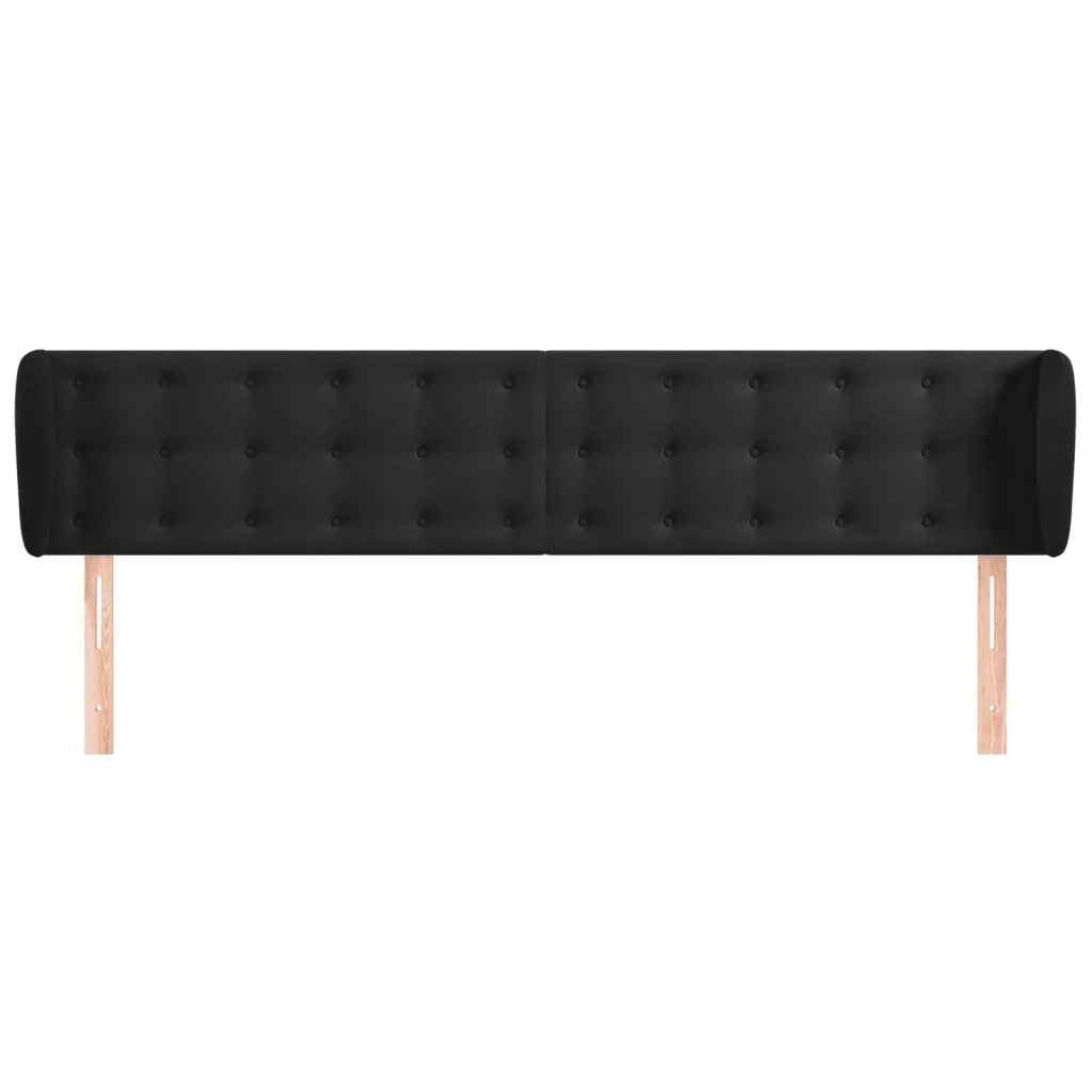 Testiera ad Orecchio-Testata con Orecchie Nera 203x23x78/88 cm in Velluto 775309