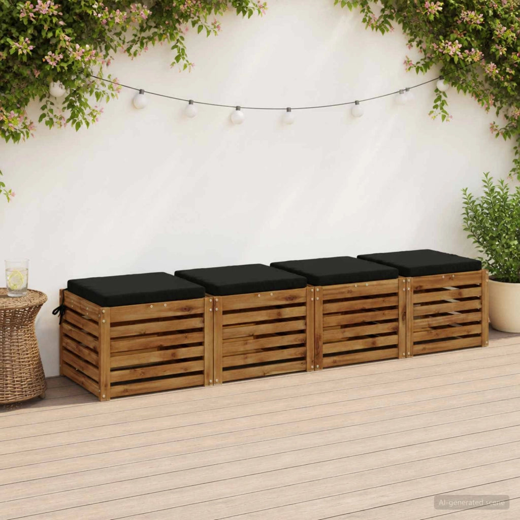 Cuscini per Sedia in 4 Pezzi SOEST 4 pz 100% Poliestere Nero 944542