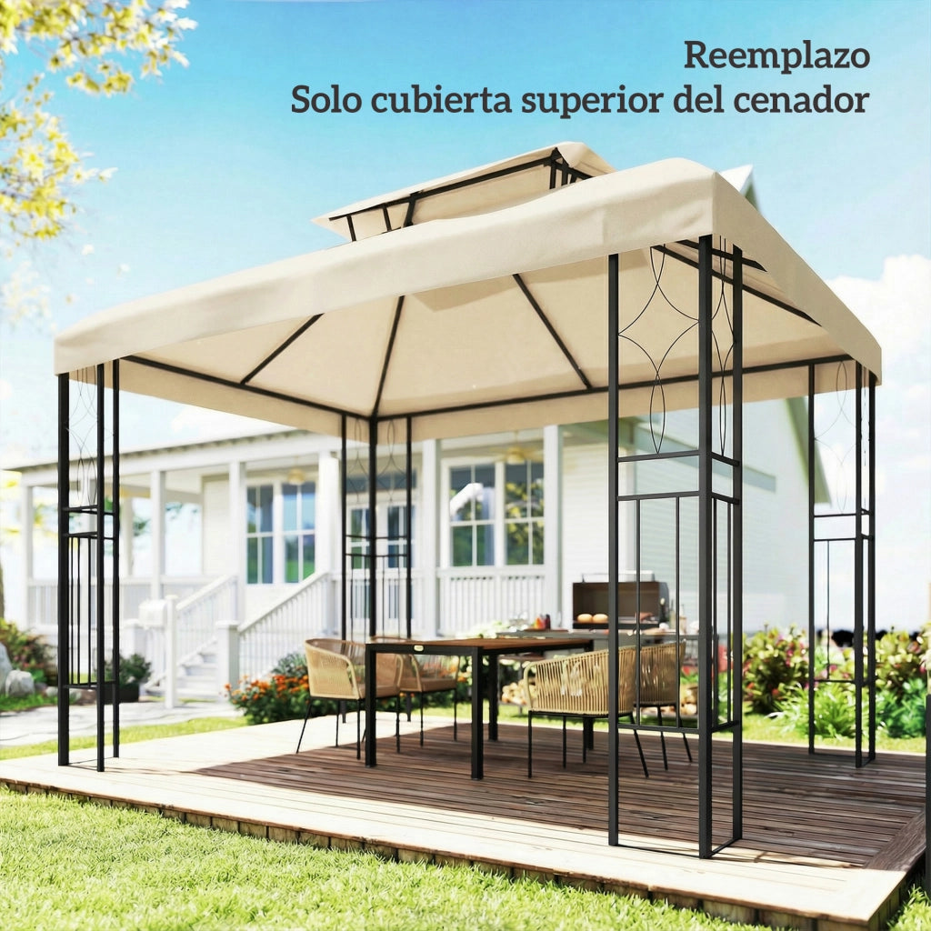 Toldo da giardino 4x3 m ¨C Minimal ¨C bianco crema