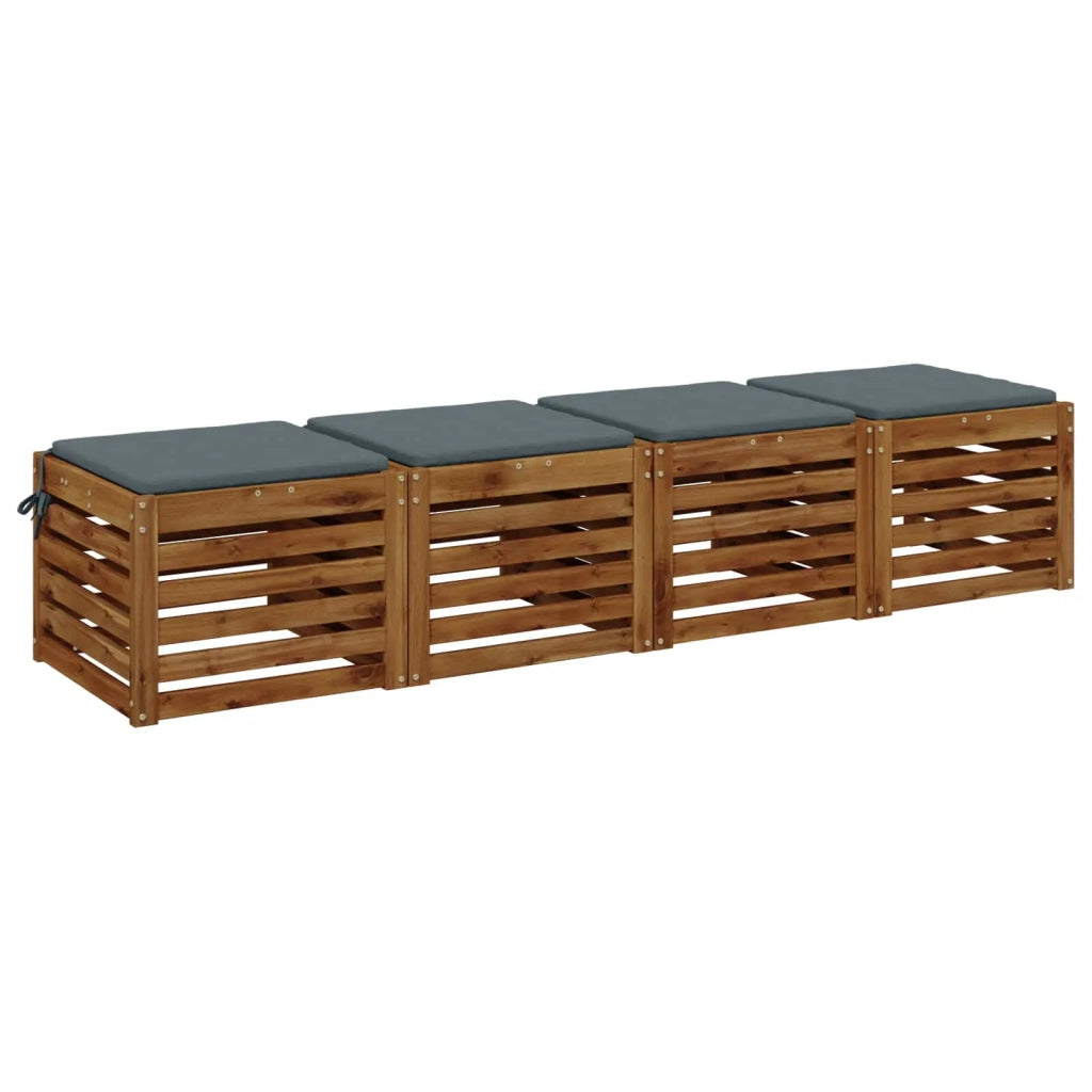 Cuscini per Sedia in 4 Pezzi SOEST 4 pz 100% Poliestere Blu 944416