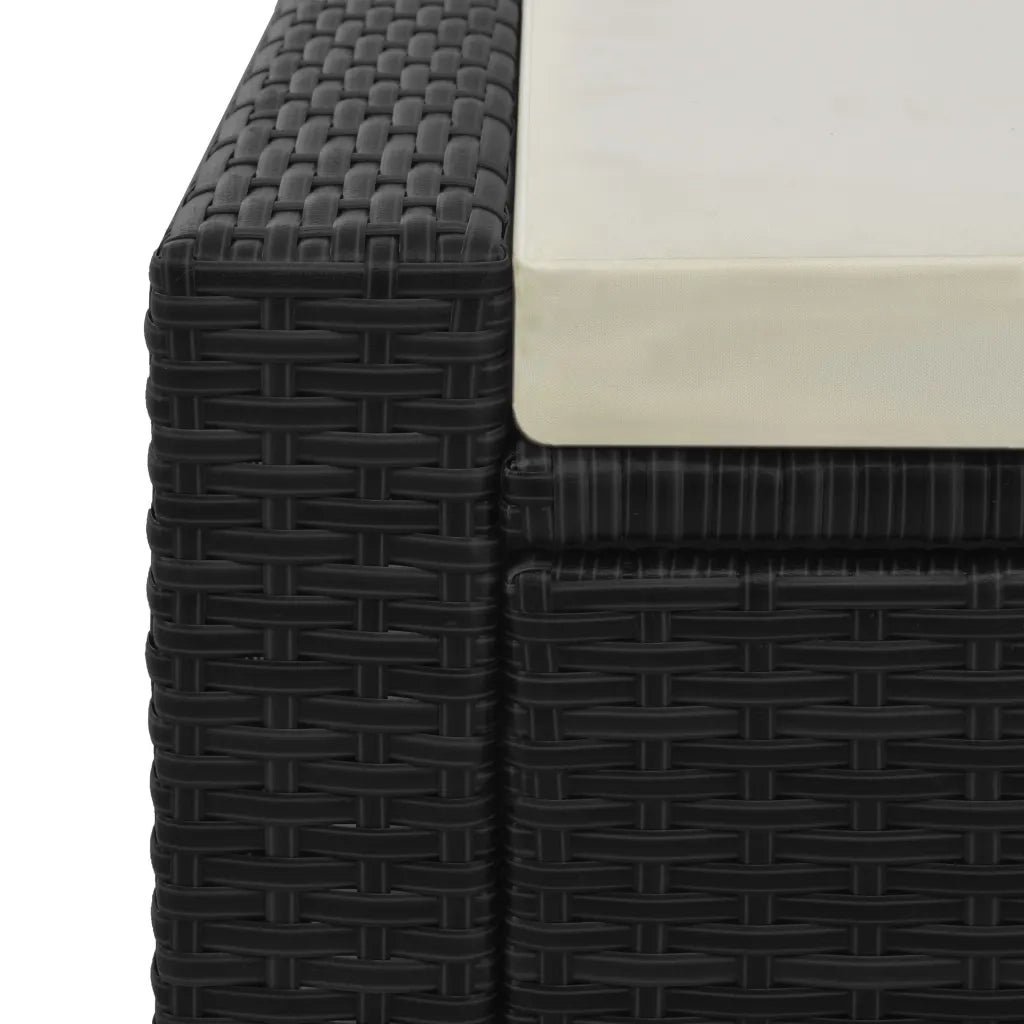 Lettino Prendisole Doppio in Polyrattan Nero 44752