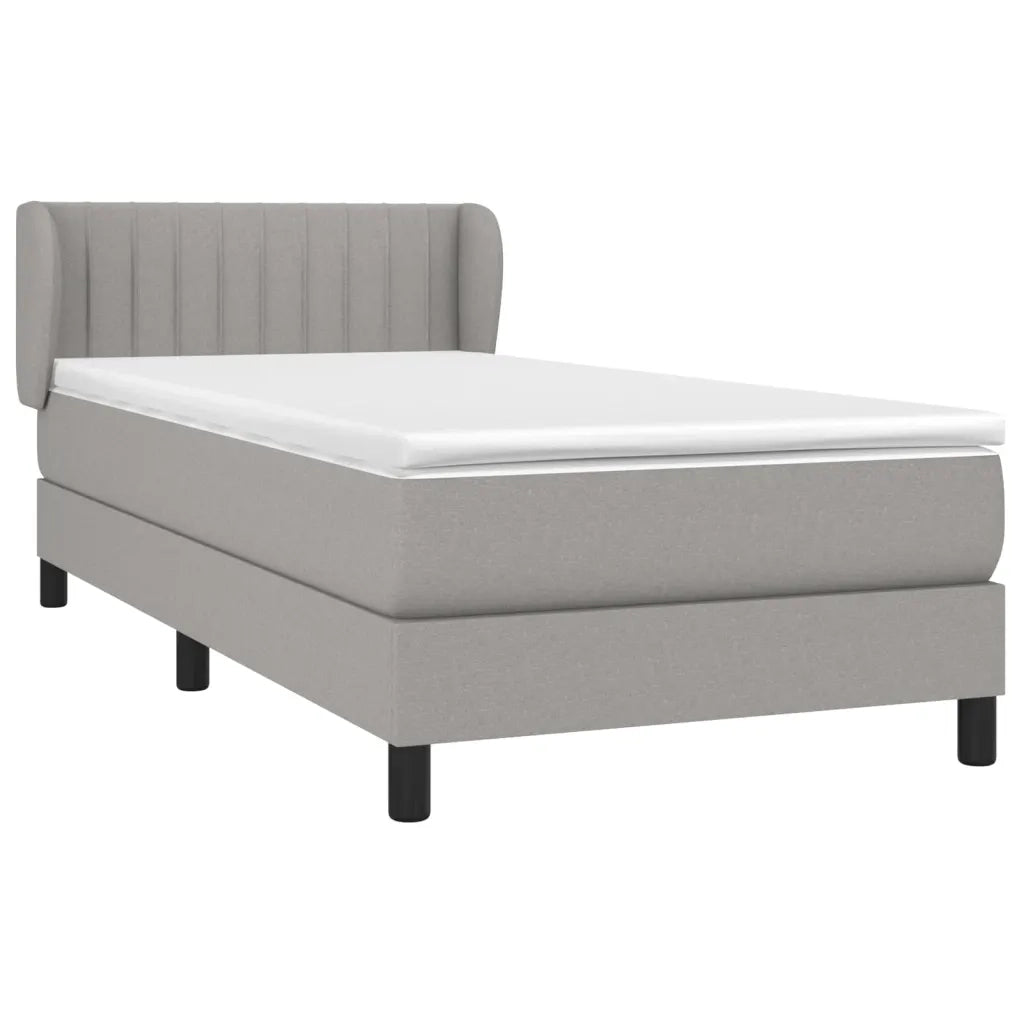 Giroletto a Molle con Materasso-Struttura Letto Grigio Chiaro100x200 cm Tessuto 603256