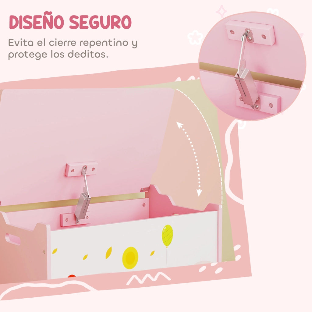 Cassa Giocattoli con Coperchio ¨C Minimal ¨C Rosa 60x37x39 cm