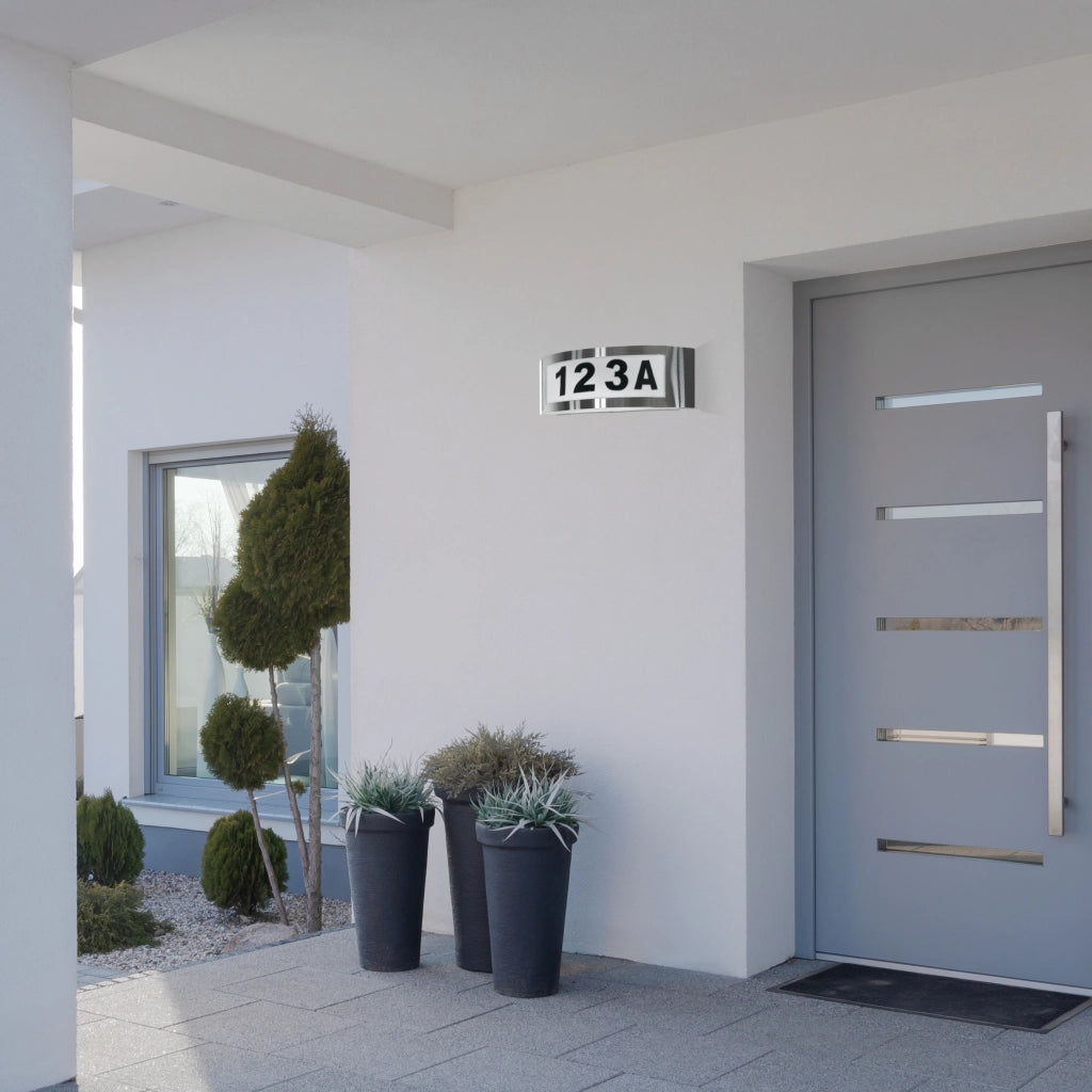 Plafoniera esterna con numero Polux Rono E27 satinata