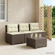 Divano da esterno-Divano da Giardino 3 posti con cuscini in look rattan PP 916047